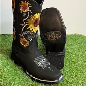 Ladies Leather Cowgirl Rodeo Western Mexican Boots Bota Mujer Vaquera de piel